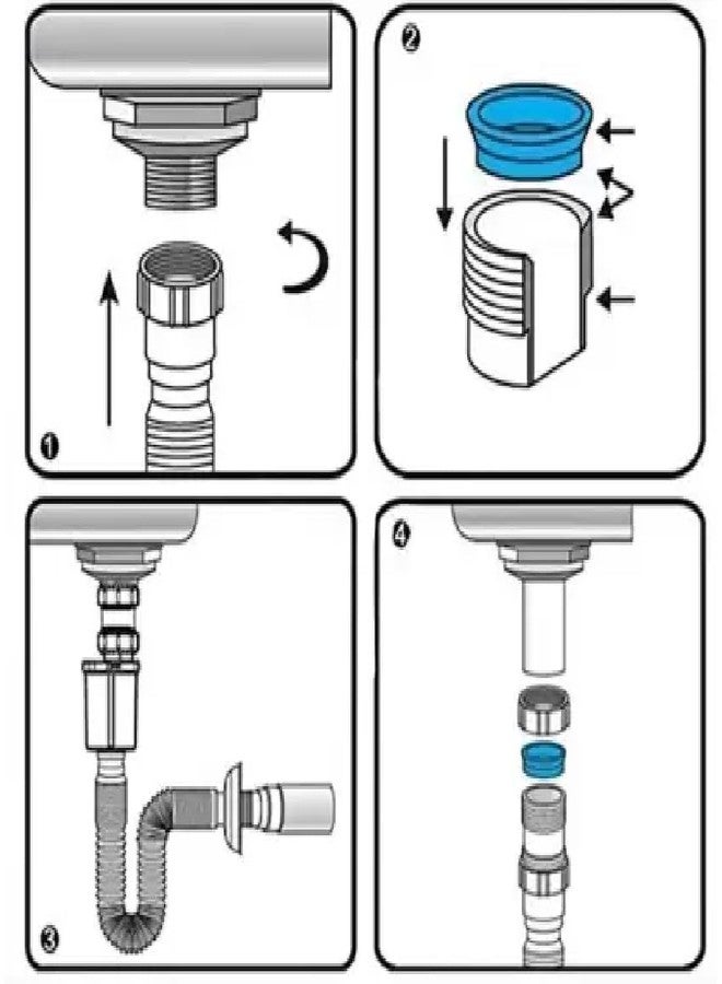 ENNIUS Efficient Drainage Solutions: PVC Waste Pipe for Wash basin and Kitchen Sink | Hose Pipe Drain Hose Outlet Tube Connector for Basin Downcomer | sink pipes for kitchen | kitchen accessories. - Image 3